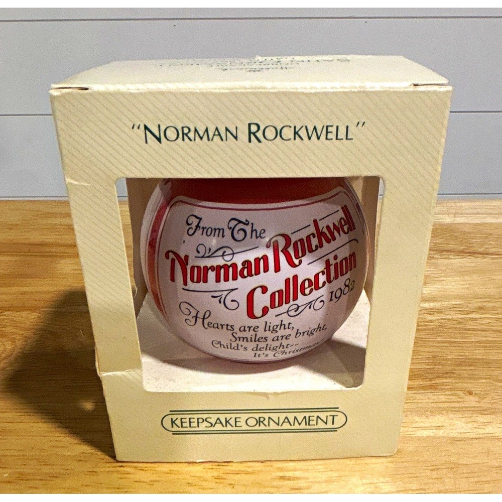 Vintage Hallmark Norman Rockwell Satin Unbreakable Christmas Ornament 1982